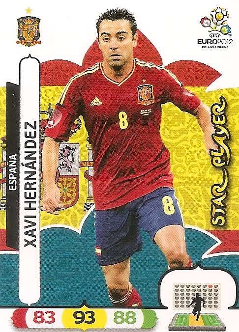 XAVI - PANINI  `ÜEFA EURO 2012` EDITION - `STAR PLAYER` TRADING CARD