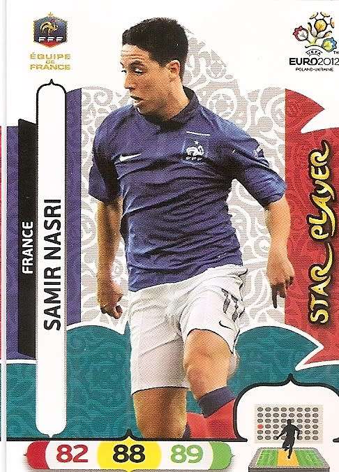 SAMIR NASRI - PANINI  `ÜEFA EURO 2012` EDITION - `STAR PLAYER` TRADING CARD