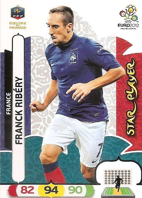 FRANCK RIBERY - PANINI  `ÜEFA EURO 2012` EDITION - `STAR PLAYER` TRADING CARD