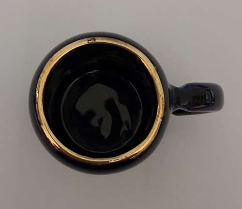 SOUVENIR of SPAIN `MADRID`  - `ORO DE LEY` BLUE MINIATURE MUG 45mm Dia. x 70mm Tall - Ex Condition