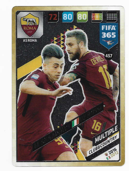 DE ROSSI/SHAARAWY (Roma) - PANINI `FIFA 365 2018` EDITION - ACETATE CLEAR `MULTIPLE` CARD