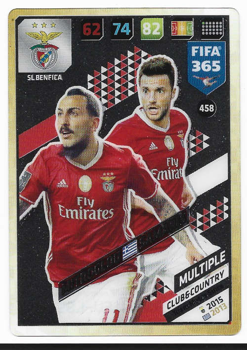 MITROGLOU/SAMARIS (Benfica) - PANINI `FIFA 365 2018` EDITION - ACETATE CLEAR `MULTIPLE` CARD