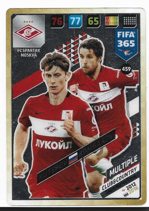 KUTEPOV/KOMBAROV (S. Moscow) - PANINI `FIFA 365 2018` EDITION - ACETATE CLEAR `MULTIPLE` CARD
