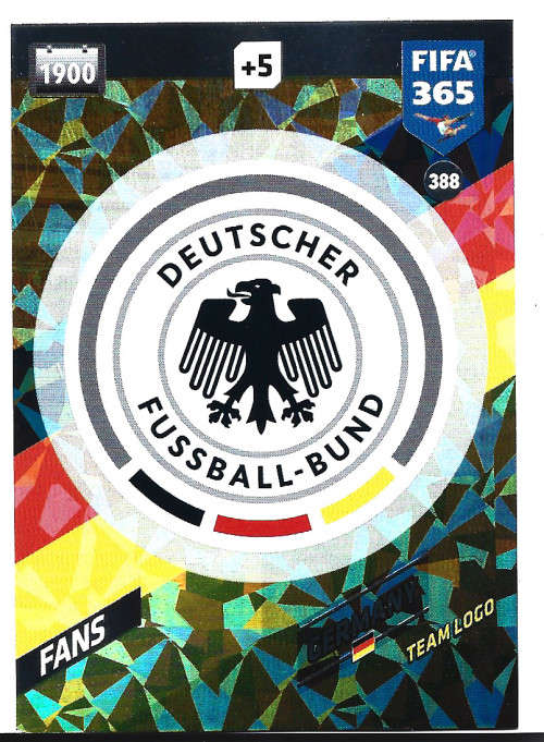 GERMANY - PANINI `FIFA 365 2018` EDITION - FOIL `CLUB BADGE` TRADING CARD 388