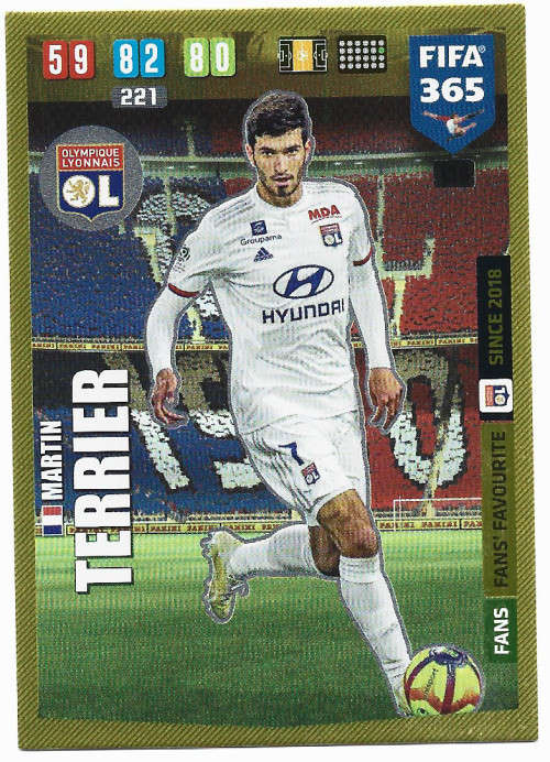 MARTIN TERRIER - PANINI `FIFA 365` 2020 COLLECTION - FOIL `FANS FAVOURITE` TRADING CARD 138