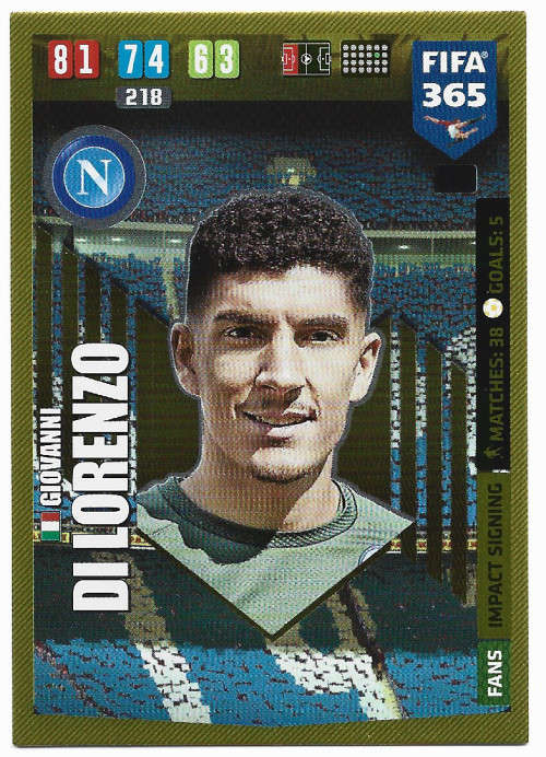 GIOVANNI DI LORENZO - PANINI `FIFA 365` 2020 COLLECTION - FOIL `IMPACT SIGNING` TRADING CARD 265