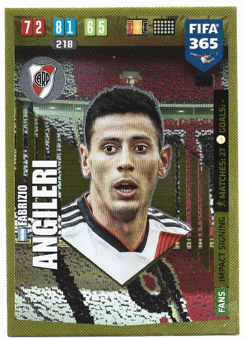 FABRIZIO ANGILERI - PANINI `FIFA 365` 2020 COLLECTION - FOIL `IMPACT SIGNING` TRADING CARD 302