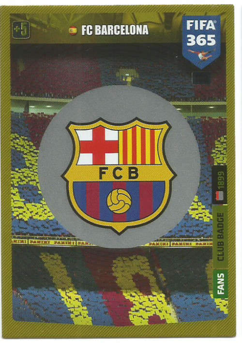 BARCELONA FC - PANINI `FIFA 365` 2020 COLLECTION - FOIL `CLUB EMBLEM` TRADING CARD 100