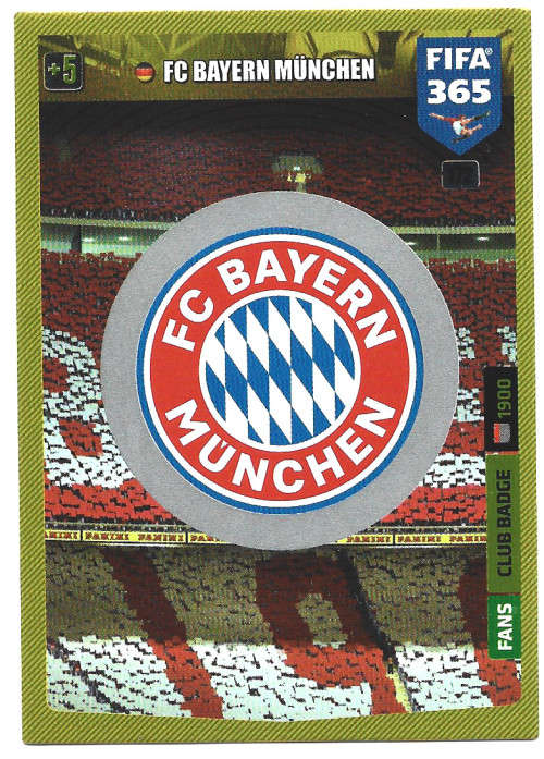 BAYERN MUNCHEN - PANINI `FIFA 365` 2020 COLLECTION - FOIL `CLUB EMBLEM` TRADING CARD 172