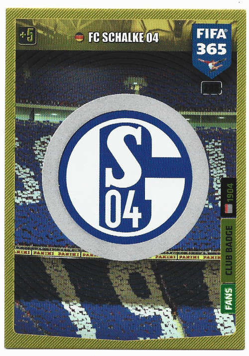 FC SCHALKE 04 - PANINI `FIFA 365` 2020 COLLECTION - FOIL `CLUB EMBLEM` TRADING CARD 208