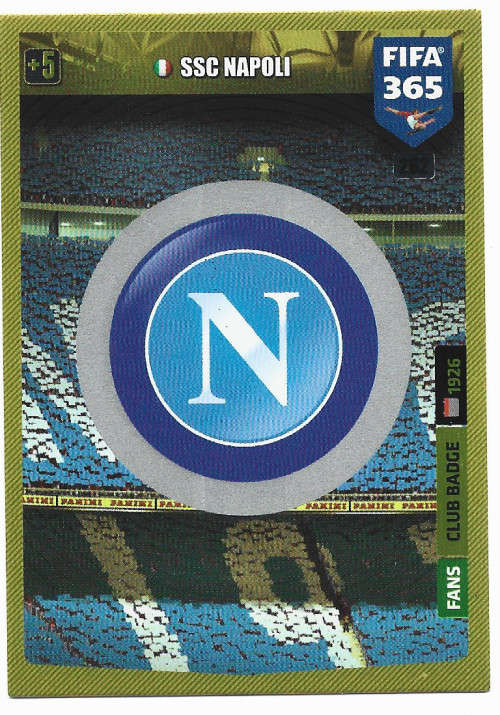 NAPOLI SSC - PANINI `FIFA 365` 2020 COLLECTION - FOIL `CLUB EMBLEM` TRADING CARD 262