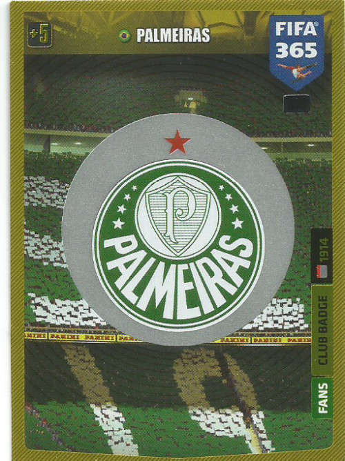 PALMEIRAS (Brazil) - PANINI `FIFA 365` 2020 COLLECTION - FOIL `CLUB EMBLEM` TRADING CARD 316