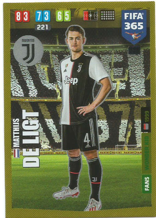 MATTHIJS DE LIGT - PANINI `FIFA 365` 2020 COLLECTION - FOIL `WONDER KID` TRADING CARD 249