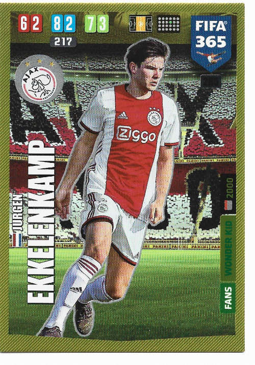 JURGEN EKKELENKAMP - PANINI `FIFA 365` 2020 COLLECTION - FOIL `WONDER KID` TRADING CARD 285