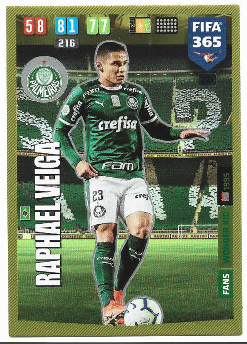 RAPHAEL VEIGA - PANINI `FIFA 365` 2020 COLLECTION - FOIL `WONDER KID` TRADING CARD 321