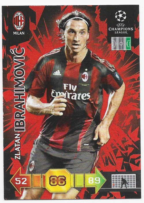 ZLATAN IBRAHIMOVIC - PANINI `CHAMPIONS LEAGUE` 2010/2011 - `BASE` TRADING CARD