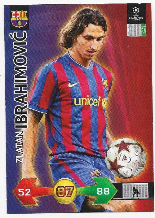 ZLATAN IBRAHIMOVIC - PANINI `CHAMPIONS LEAGUE` 2009/2010 - `BASE` TRADING CARD