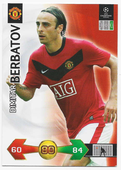 DIMITAR BERBATOV (Man. United) - PANINI CHAMPIONS LEAGUE `S/STRIKES` 2009/10 - `BASE` TRADING CARD