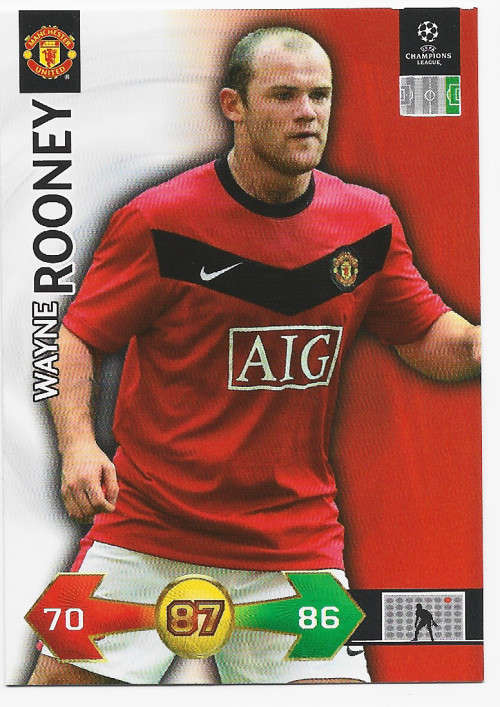 WAYNE ROONEY (Man. United) - PANINI CHAMPIONS LEAGUE `S/STRIKES` 2009/10 - `BASE` TRADING CARD