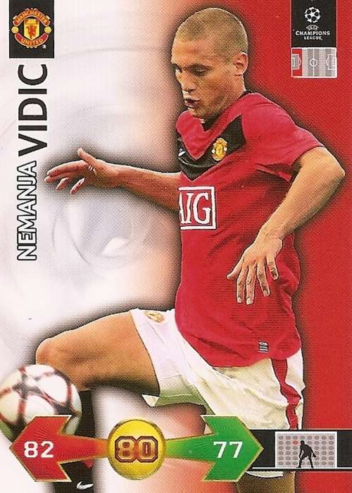 NEMANDJA VIDIC (Man. United) - PANINI CHAMPIONS LEAGUE `S/STRIKES UPD` 2009/10 - `BASE` TRADING CARD