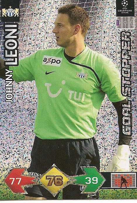 JOHNNY LEONI(Zurich) - PANINI CHAMPIONS LEAGUE `UPDATES` 2009/10 - `GOAL STOPPER` TRADING CARD