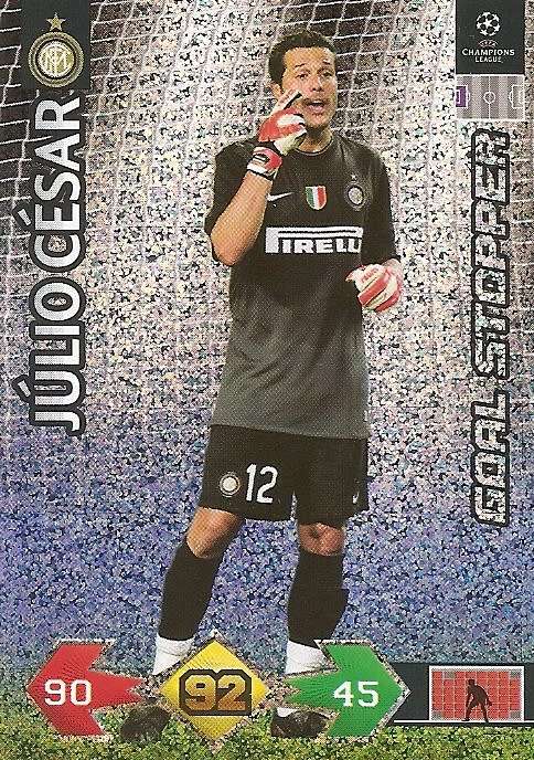 JULIO CESAR - PANINI `CHAMPIONS LEAGUE S/STRIKES` 2009/10 - FOIL `GOAL STOPPER` TRADING CARD