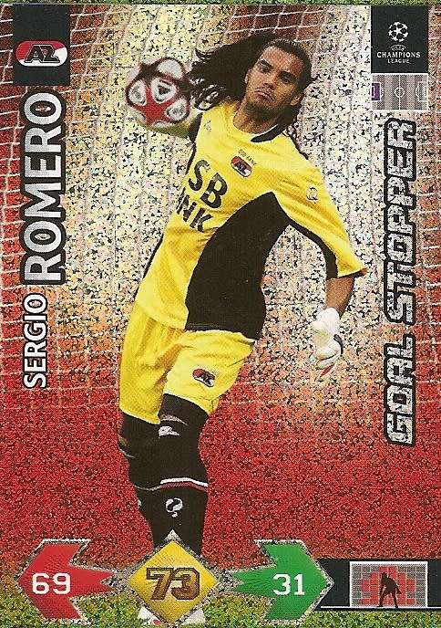 SERGIO ROMERO - PANINI `CHAMPIONS LEAGUE S/STRIKES` 2009/10 - FOIL `GOAL STOPPER` TRADING CARD
