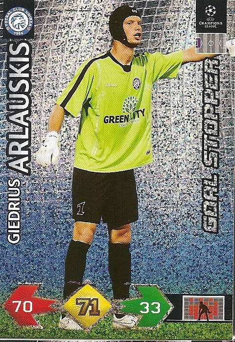 G. ARLAUSKIS - PANINI `CHAMPIONS LEAGUE S/STRIKES` 2009/10 - FOIL `GOAL STOPPER` TRADING CARD