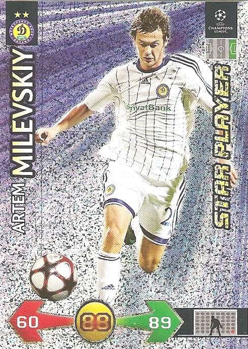 A. MILEVSKIY - PANINI `CHAMPIONS LEAGUE S/STRIKES` 2009/10 - FOIL `STAR PLAYER` TRADING CARD