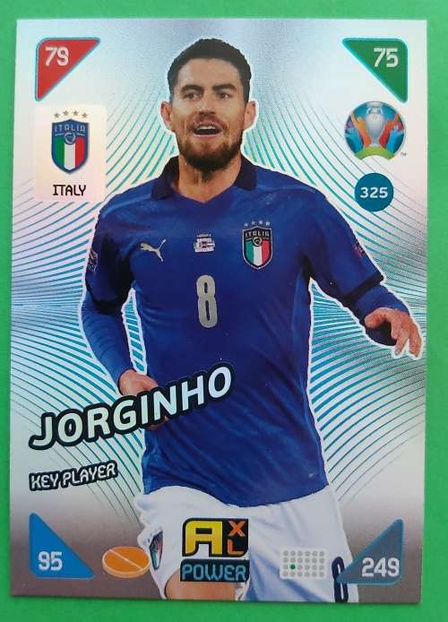 JORGINHO - PANINI  `EURO 2020 KICK OFF` - SILVER FOIL `KEY PLAYER` TRADING CARD 325