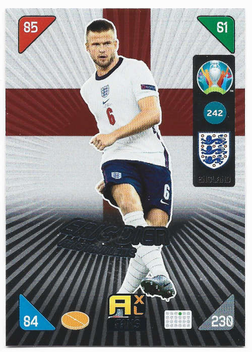 ERIC DIER - PANINI  `EURO 2020 KICK OFF` -  FOIL `FANS FAVOURITE` TRADING CARD 242