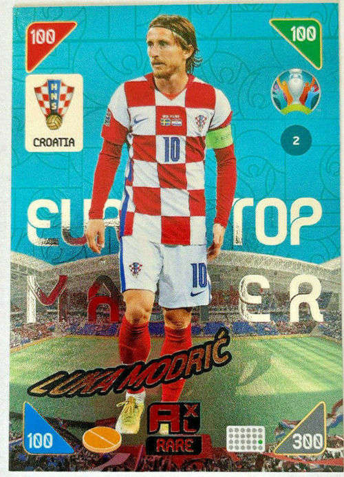 LUKA MODRIC - EURO 2020 - `PANINI EURO 2020` - BLUE FOIL `TOP MASTER` TRADING CARD 2