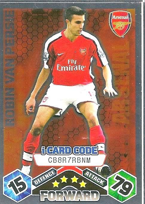 ROBIN VAN PERSIE (ARSENAL FC) - TOPPS `MATCH ATTAX` 2009/2010 - FOIL `I CARD` TRADING CARD
