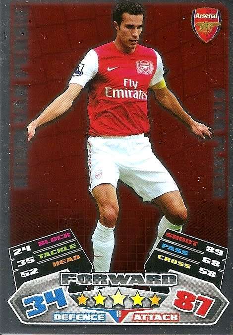 ROBIN VAN PERSIE (Arsenal FC) - TOPPS `MATCH ATTAX` 2011/2012 - FOIL `STAR PLAYER` TRADING CARD