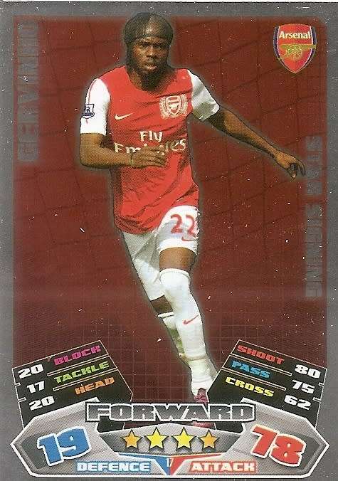 GERVINHO (Arsenal FC) - TOPPS `MATCH ATTAX` 2011/2012 - FOIL `STAR SIGNING` TRADING CARD