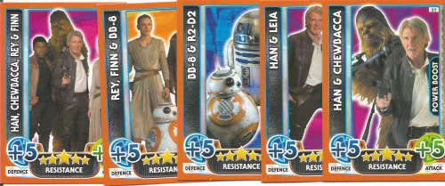STAR WARS - TOPPS `STAR WARS FORCE ATTAX` EXTRA 2016 - COMPLETE 138 TRADING CARD SET - NO BINDER