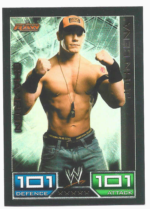 JOHN CENA - TOPPS `SLAM ATTAX` 2008/09 1st SERIES - RARE FOIL `CHAMPION 101` TRADING CARD