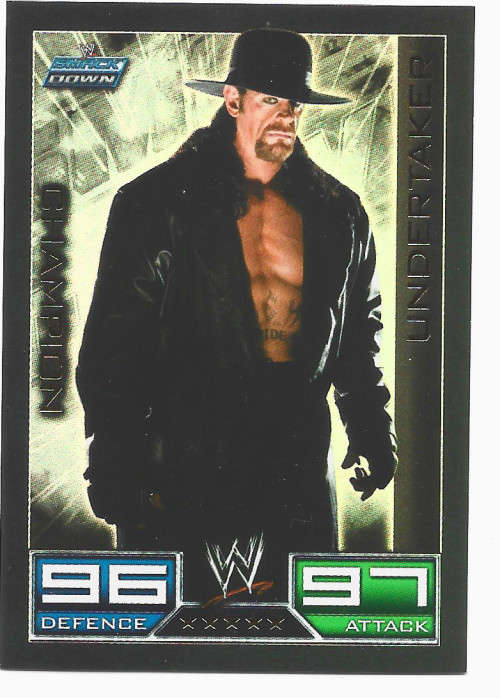 UNDERTAKER - TOPPS `SLAM ATTAX` 2008/09 1st SERIES - RARE FOIL `CHAMPION ` TRADING CARD