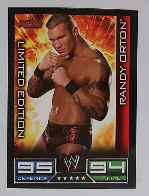 RANDY ORTON - TOPPS `SLAM ATTAX` 2008/09 1st SERIES - RARE FOIL `LIMITED EDITION` TRADING CARD