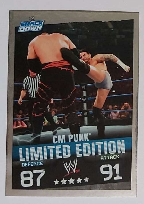 CM PUNK - TOPPS `SLAM ATTAX EVOLUTION` 2009/10 - FOIL `LIMITED EDITION` TRADING CARD