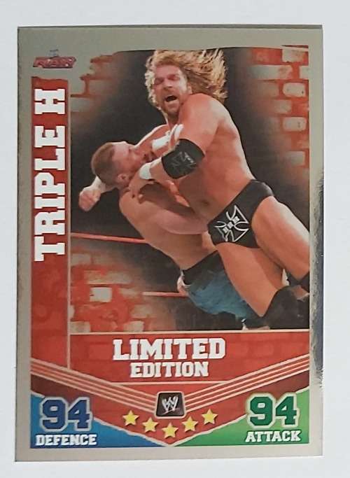 TRIPPLE H - TOPPS `SLAM ATTAX MAYHEM`  - FOIL `LIMITED EDITION` TRADING CARD
