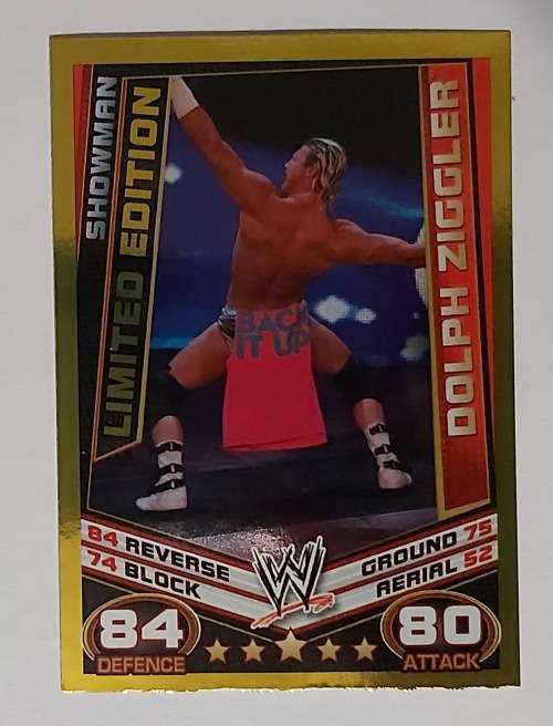 DOLF ZIGGLER - TOPPS `SLAM ATTAX REBELLION`  - FOIL `LIMITED EDITION` TRADING CARD