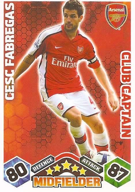 CESC FABREGAS - TOPPS `MATCH ATTAX` EXTRA 2009/10 - `CAPTAIN`TRADING CARD