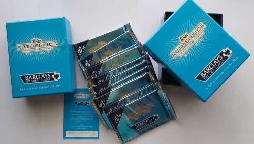 TOPPS `AUTHENTICS EPL` 2011/2012 - ULTRA RARE SEALED `BOX with FULL 50 CARD SET` 10 SEALED PACKETS