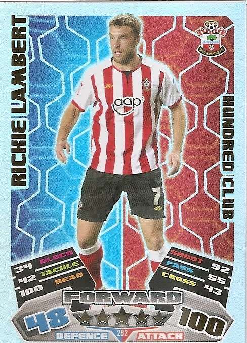 RITCHIE LAMBERT (Southampton) - TOPPS `MATCH ATTAX CHAMPIONSHIPS` 2011/12 - RARE `CLUB 100` CARD