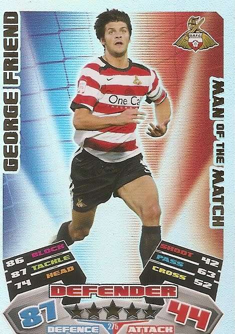 GEORGE FRIEND (Doncaster R) - TOPPS `MATCH ATTAX CHAMPIONSHIPS` 2011/12 - FOIL `MAN of  MATCH` CARD