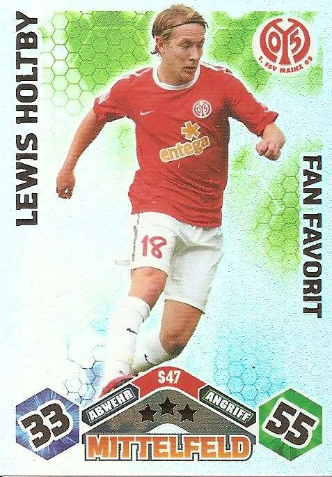 LEWIS HOLTBY  - TOPPS `MATCH ATTAX BUNDESLIGA` 2010/11 - FOIL `FANS FAVORIT` TRADING CARD