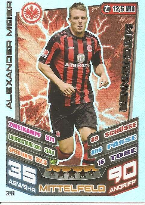 ALEX. MEYER  - TOPPS `MATCH ATTAX BUNDESLIGA` 2013/14 - FOIL `MATCHWINNER` TRADING CARD