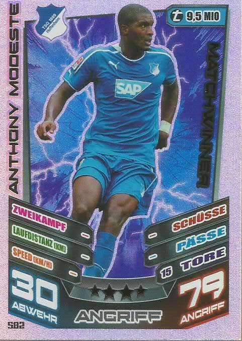 A. MODESTE  - TOPPS `MATCH ATTAX BUNDESLIGA` 2013/14 - FOIL `MATCHWINNER` TRADING CARD