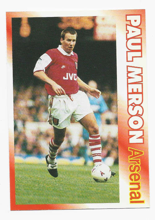 PAUL MERSON (ARSENAL FC) - LCD PUBLISHING 1995/1996 - ULTRA RARE  TRADING CARD 3